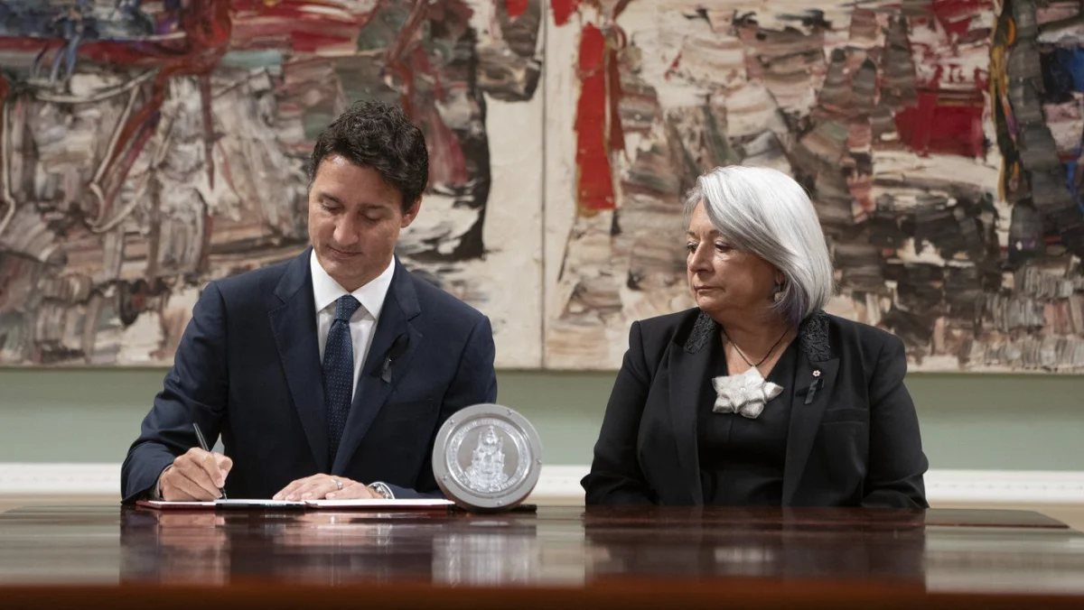 Justin Trudeau and Mary Simon
