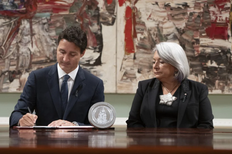 Justin Trudeau and Mary Simon