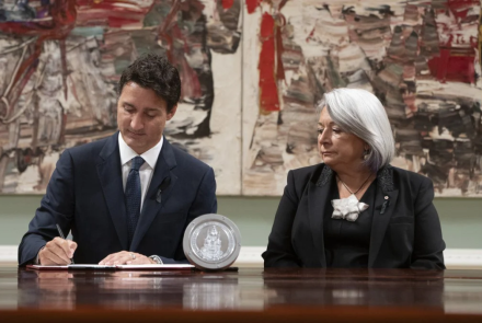 Justin Trudeau and Mary Simon